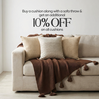 Paudha’s Exquisite All-Season Stripped Breathable 100% Cotton Knitted Sofa Throw - Deep Chestnut