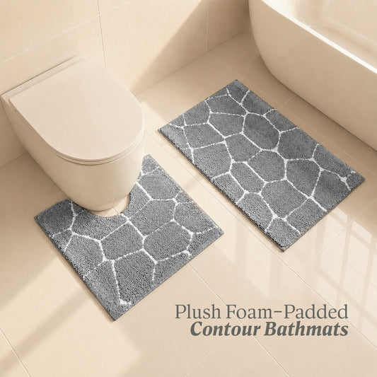 Contour Set Foam Padded Bathmat - Granite Haze