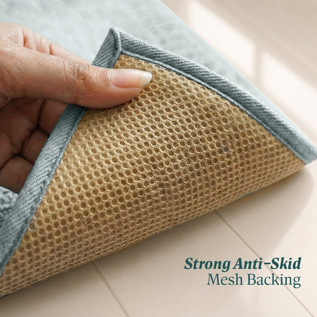Contour Set Foam Padded Bathmat - Lagoon Mist