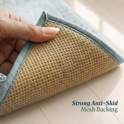 Contour Set Foam Padded Bathmat - Lagoon Mist