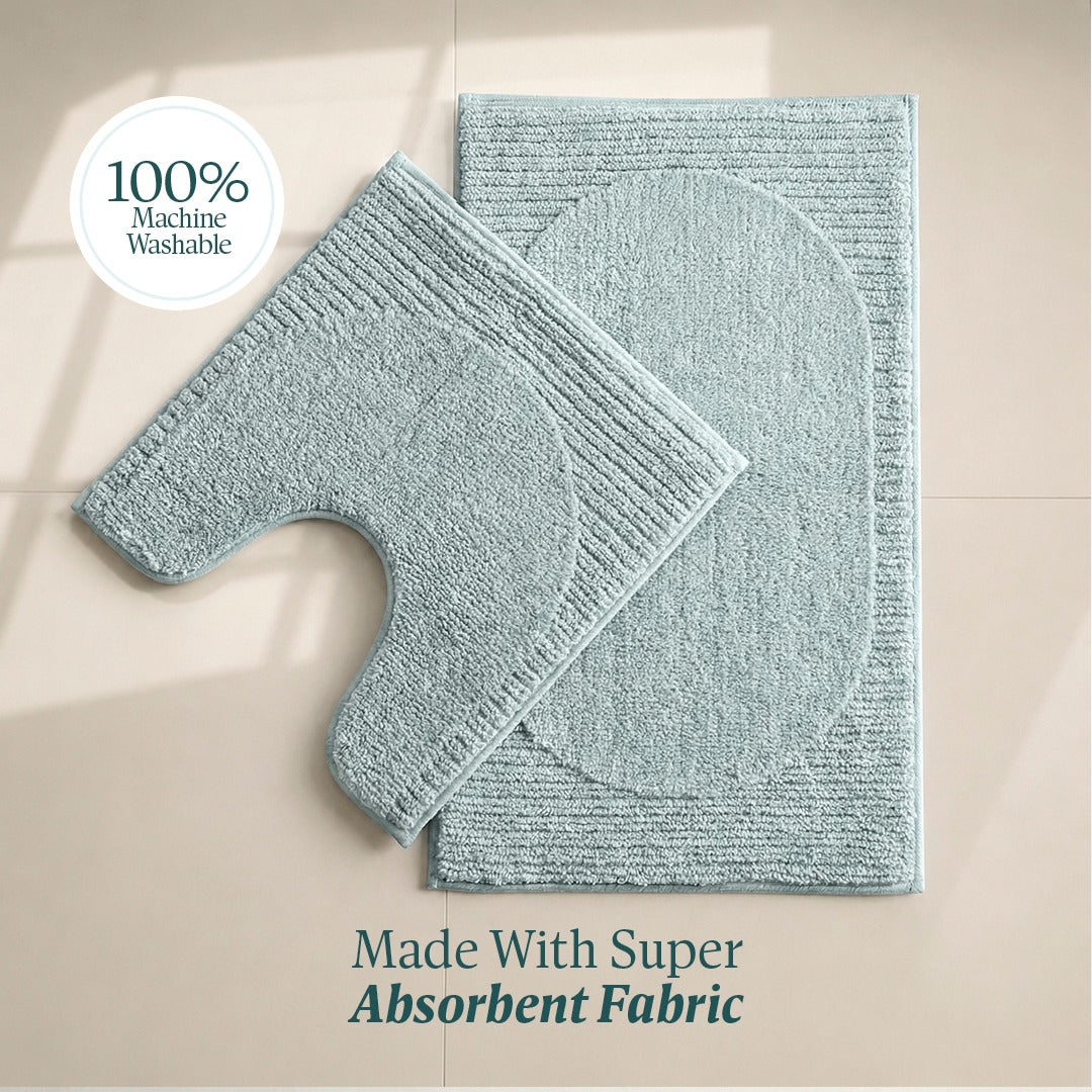 Contour Set Foam Padded Bathmat - Lagoon Mist