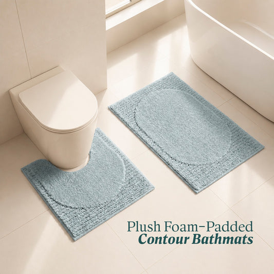 Contour Set Foam Padded Bathmat - Lagoon Mist