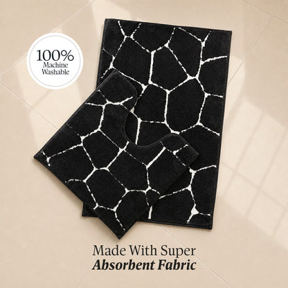 Contour Set Foam Padded Bathmat - Noir Rock
