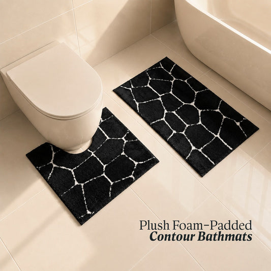 Contour Set Foam Padded Bathmat - Noir Rock