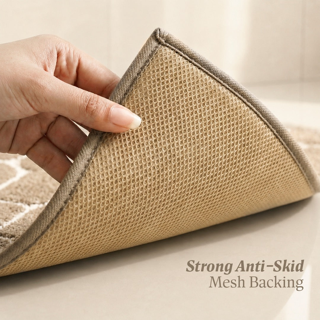 Contour Set Foam Padded Bathmat - Sand Pebble
