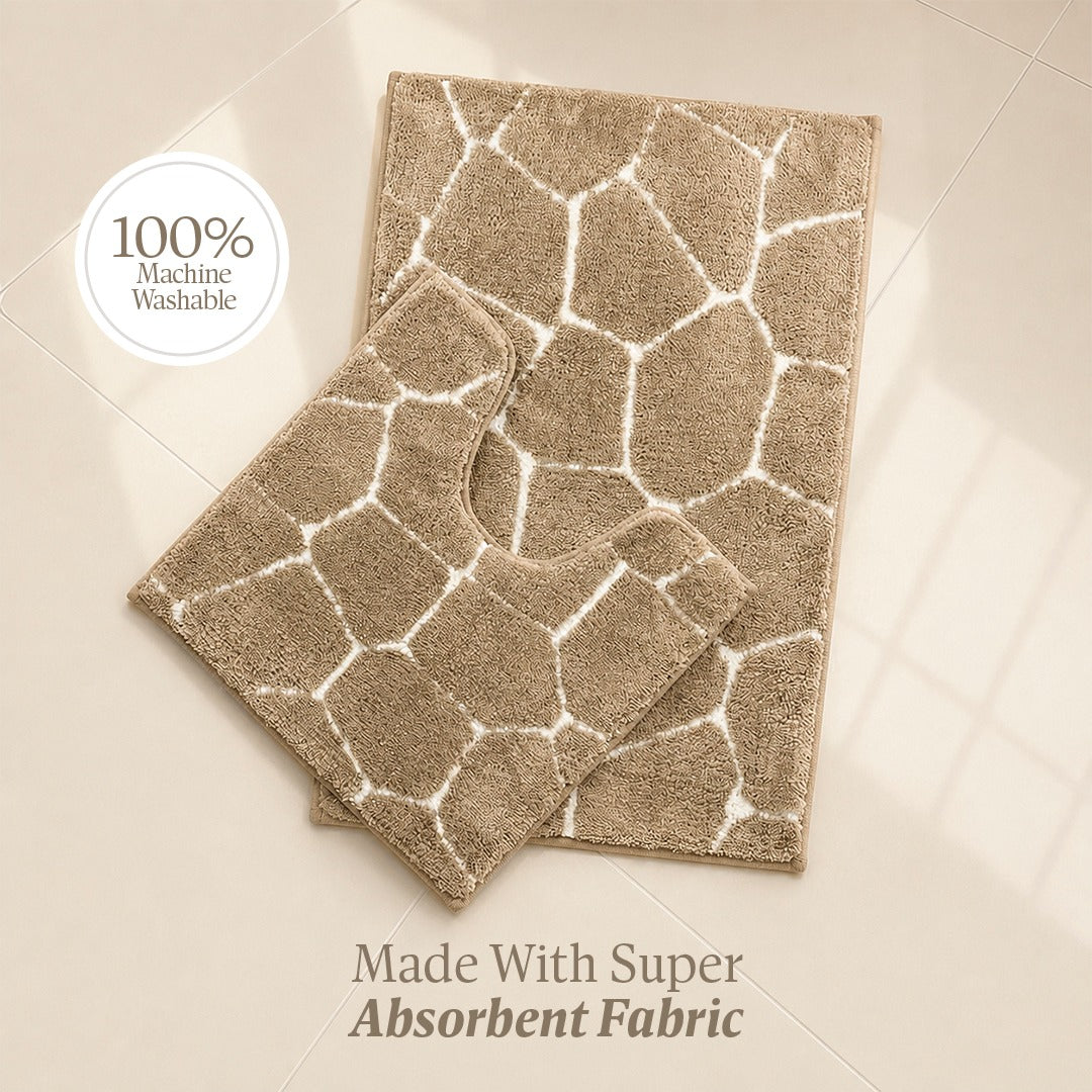Contour Set Foam Padded Bathmat - Sand Pebble