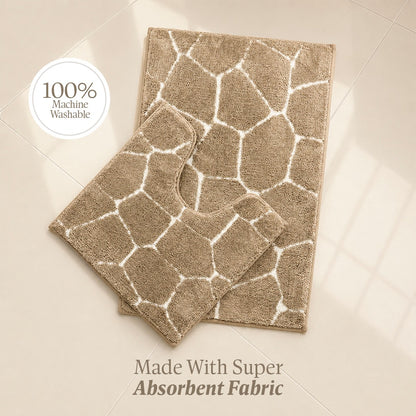 Contour Set Foam Padded Bathmat - Sand Pebble