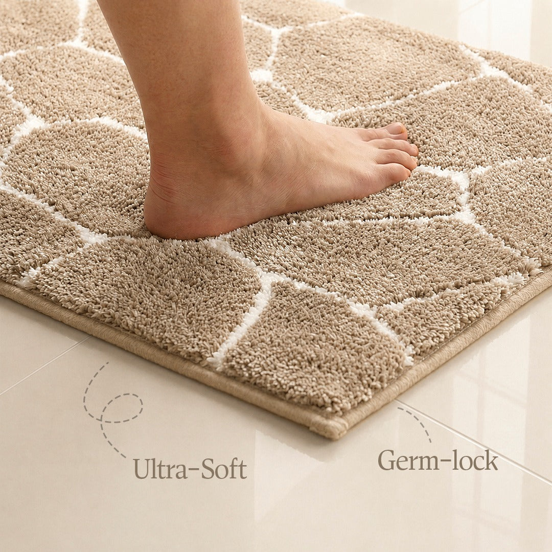 Contour Set Foam Padded Bathmat - Sand Pebble