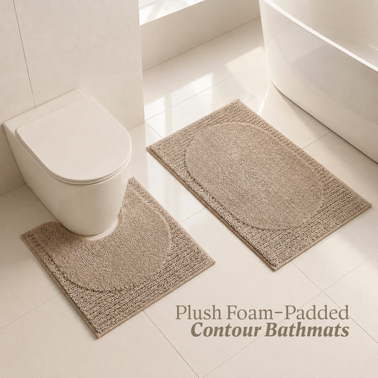 Contour Set Foam Padded Bathmat - Dune Shade