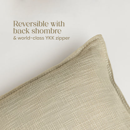 Paudha’s Handcrafted Embroidered Slub Cotton Cushion Cover – Coastal Dusk