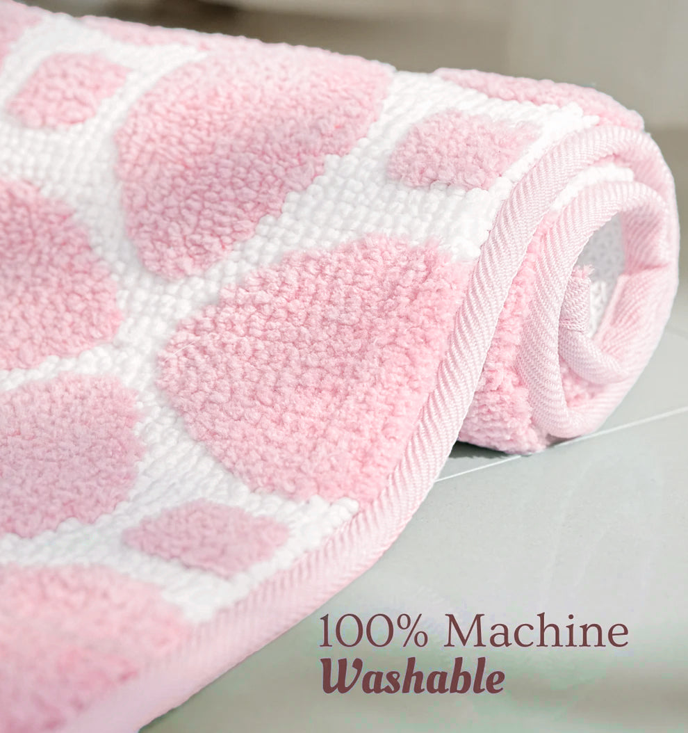 Knitted Geo Luxe Bathmat - Desert Blush