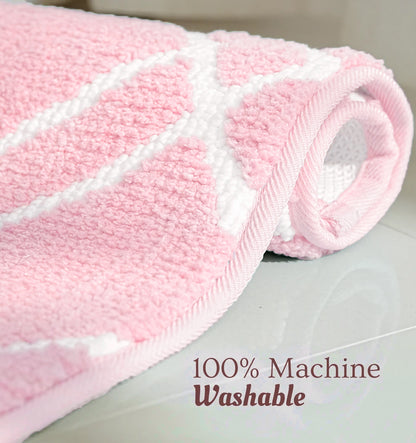 Knitted Geo Diamond Bathmat - Blush Quartz