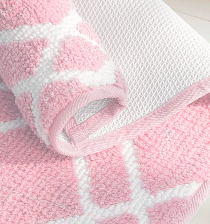 Knitted Geo Diamond Bathmat - Blush Quartz