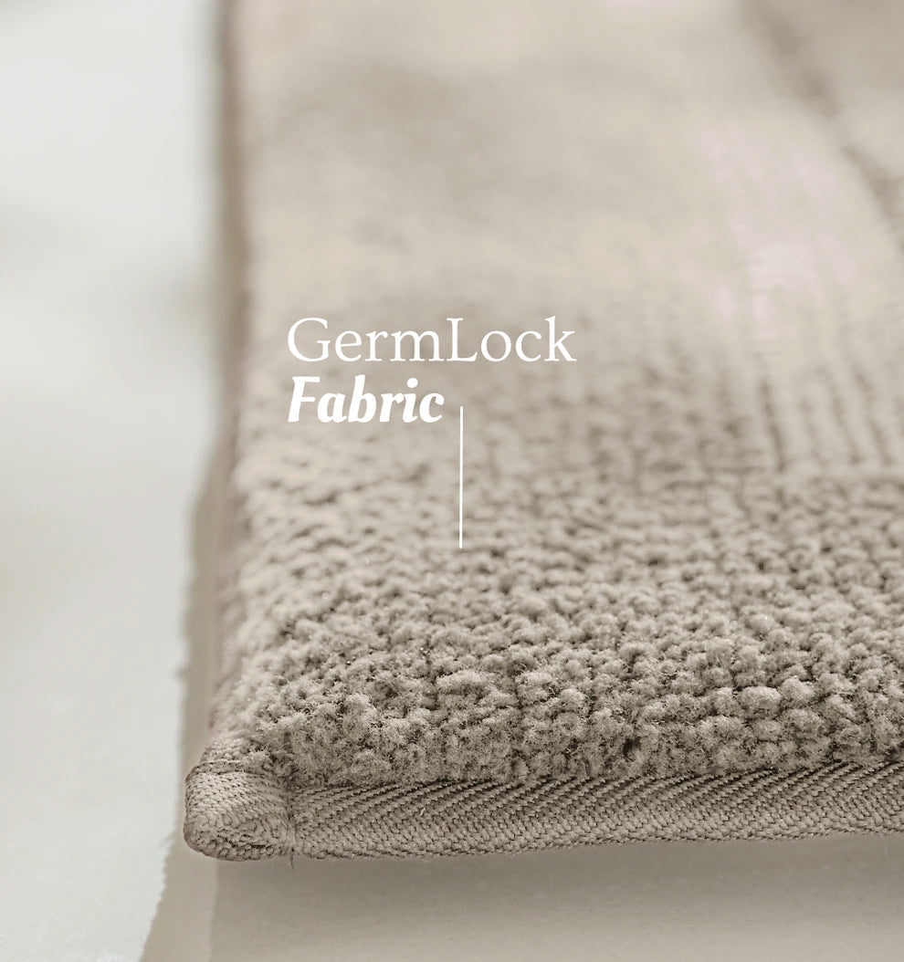 Classic Knitted Border Foam Padded Bathmat - Almond Haze