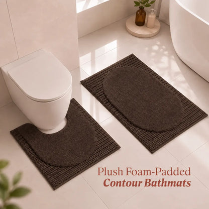 Contour Set Foam Padded Bathmat - Espresso Bean
