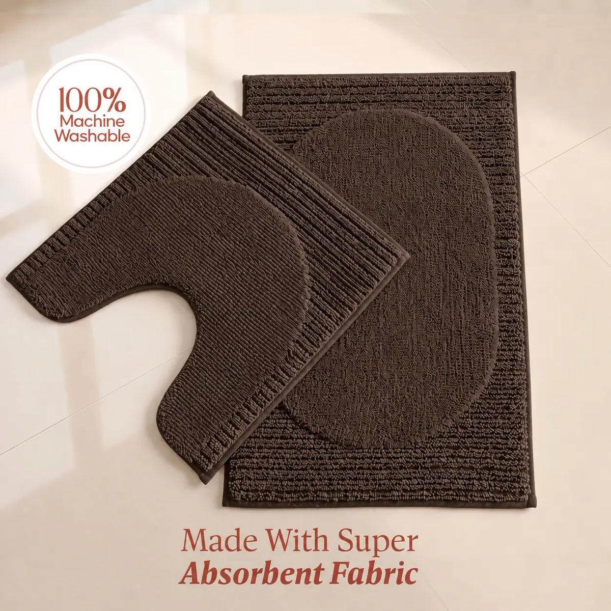 Contour Set Foam Padded Bathmat - Espresso Bean