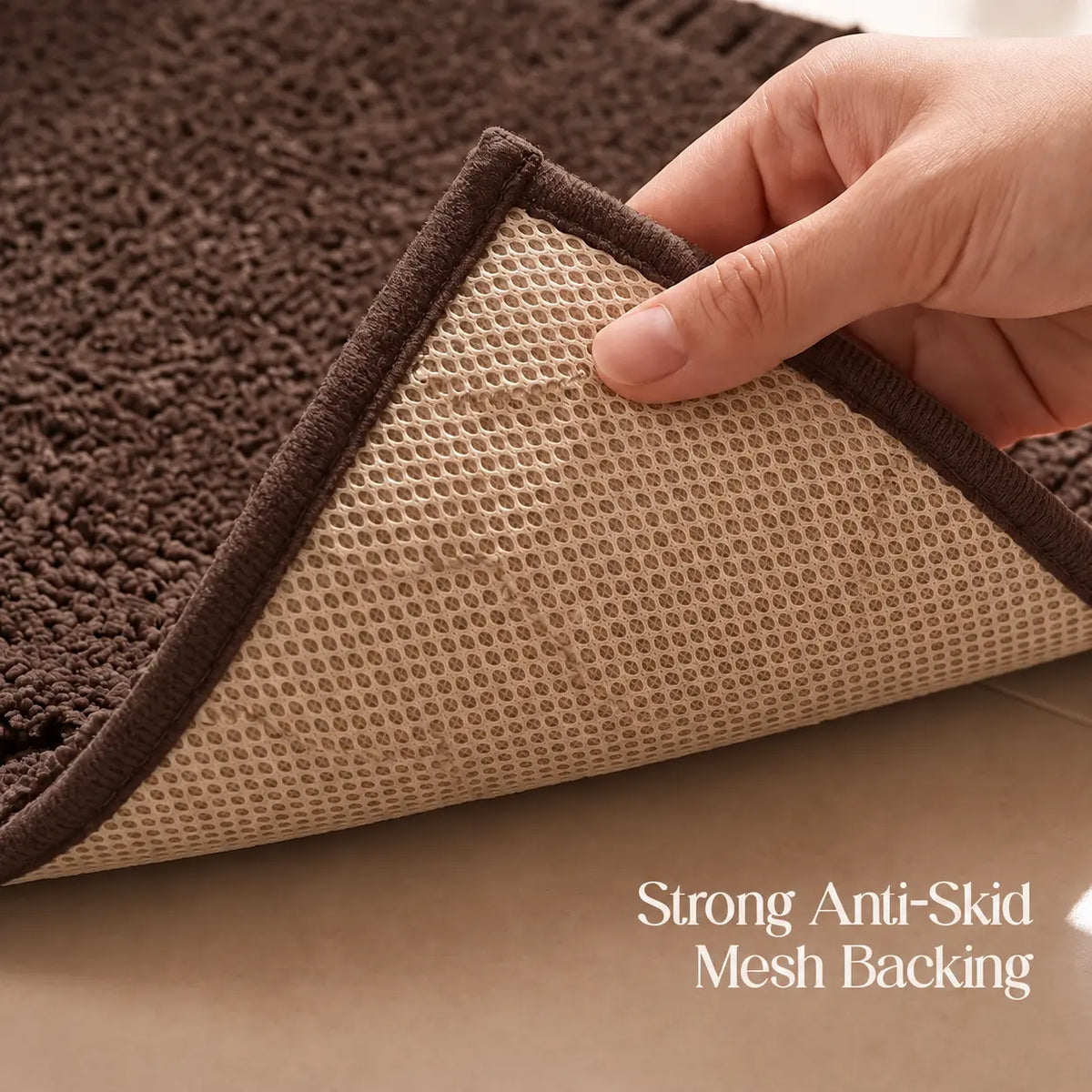 Contour Set Foam Padded Bathmat - Espresso Bean