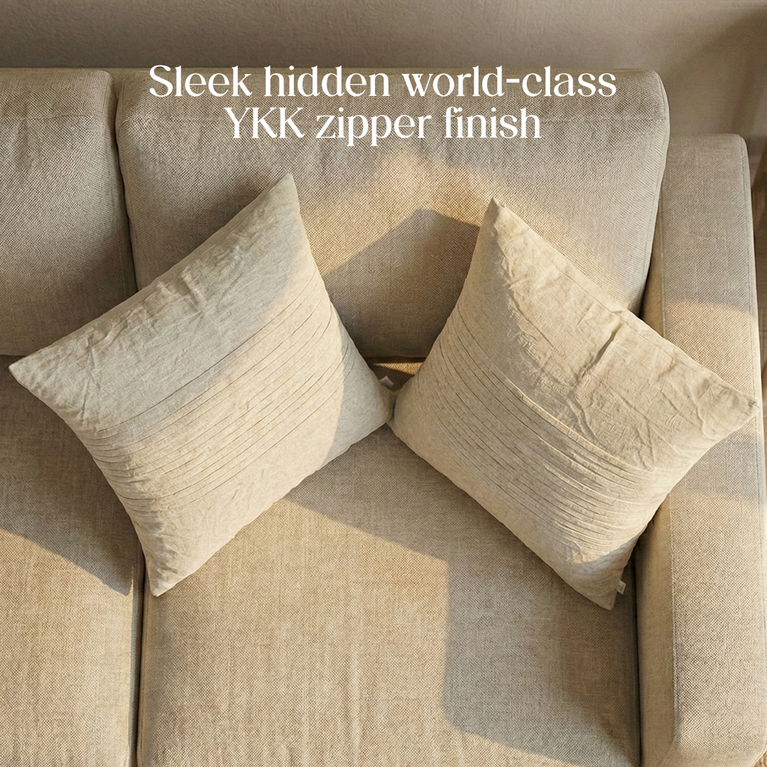 Paudha’s Handcrafted Pleated Cotton Cushion Cover – Pleated Calm