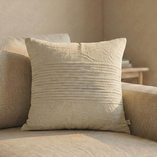 Paudha’s Handcrafted Pleated Cotton Cushion Cover – Pleated Calm