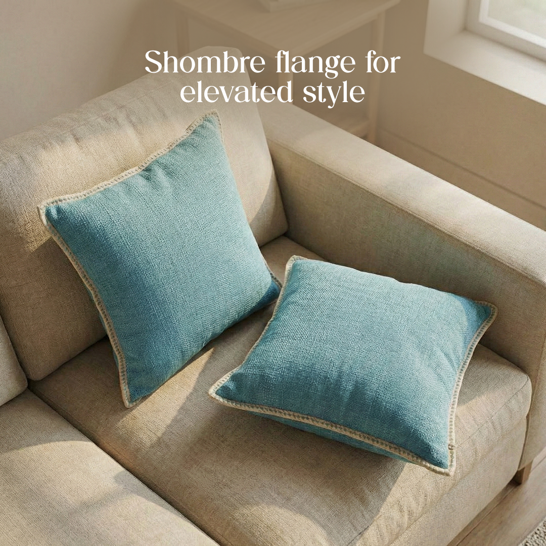 Paudha’s Handcrafted Embroidered Slub Cotton Cushion Cover – Clay Mirage