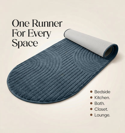 Paudha Pinstriped Luxe Comfort Multi-Area Runner - Mirage Blue