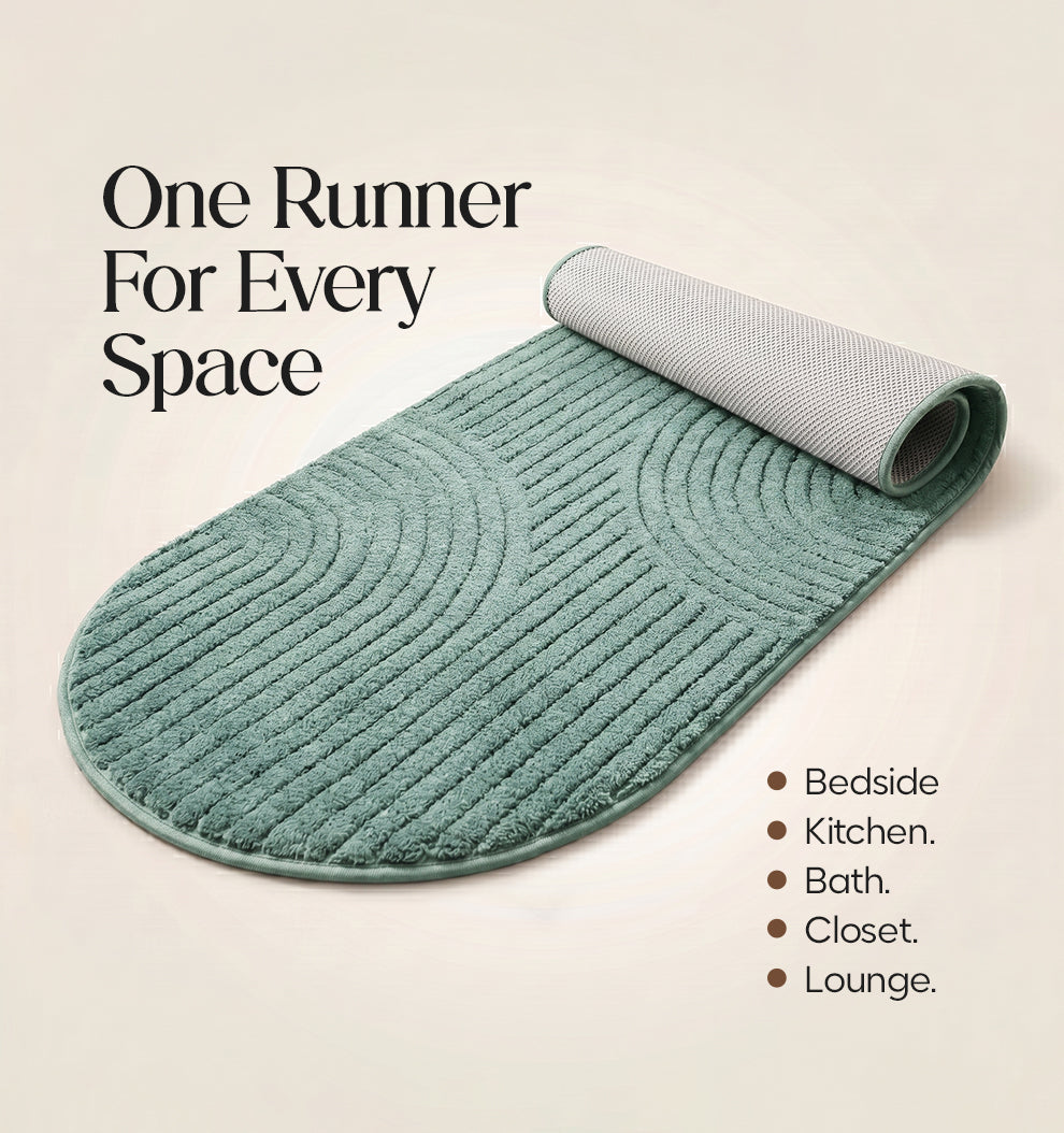 Paudha Pinstriped Luxe Comfort Multi-Area Runner - Blue Surf