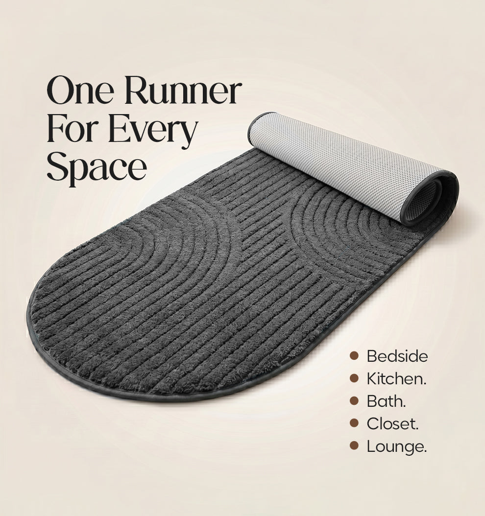 Paudha Pinstriped Luxe Comfort Multi-Area Runner - Carbon Slate