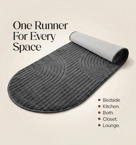 Paudha Pinstriped Luxe Comfort Multi-Area Runner - Carbon Slate