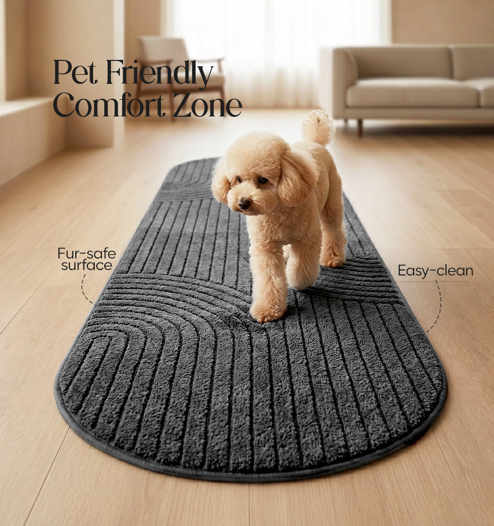 Paudha Pinstriped Luxe Comfort Multi-Area Runner - Carbon Slate