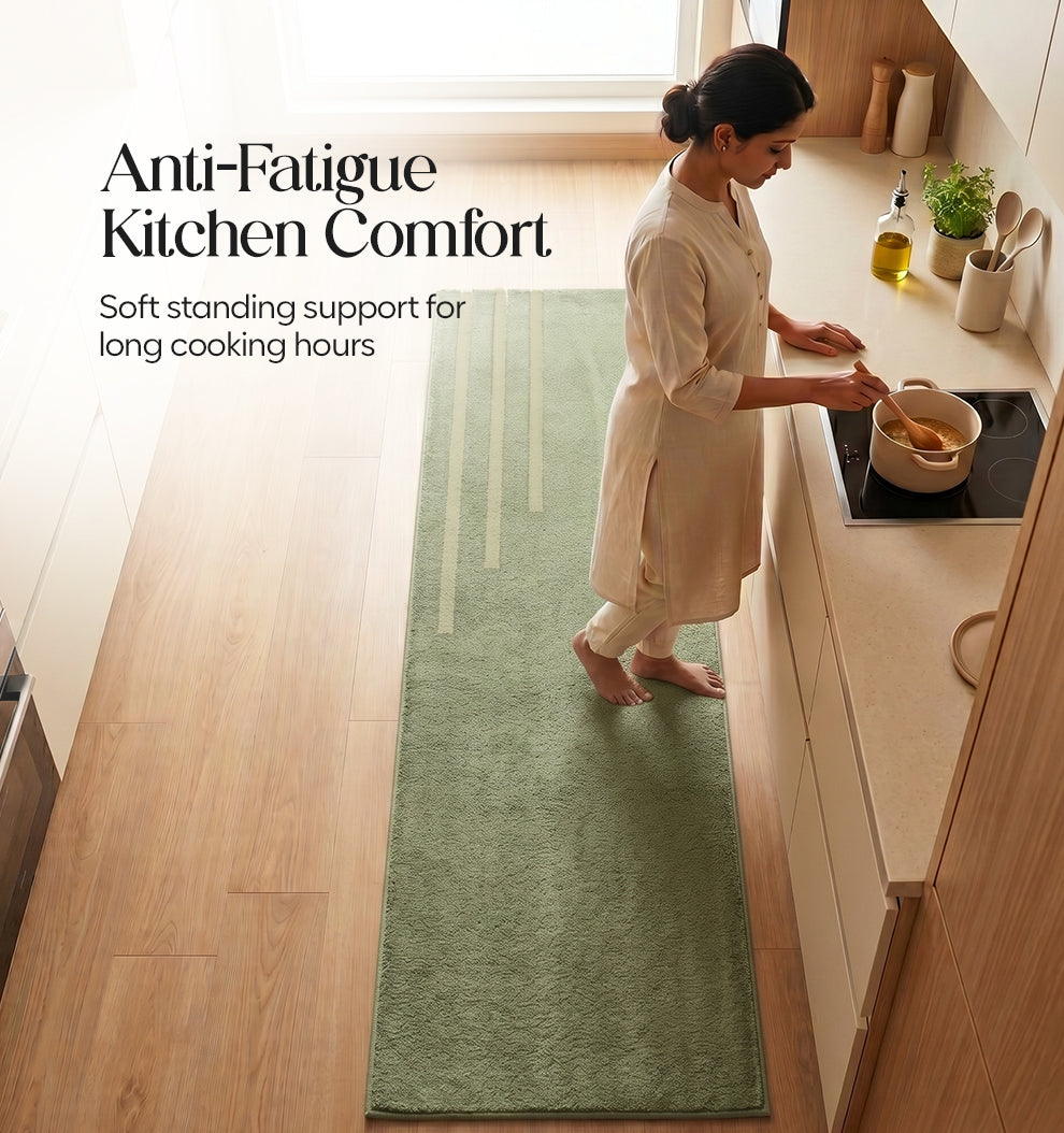 Paudha Luxe Comfort Multi-Area Runner - Thyme Moss