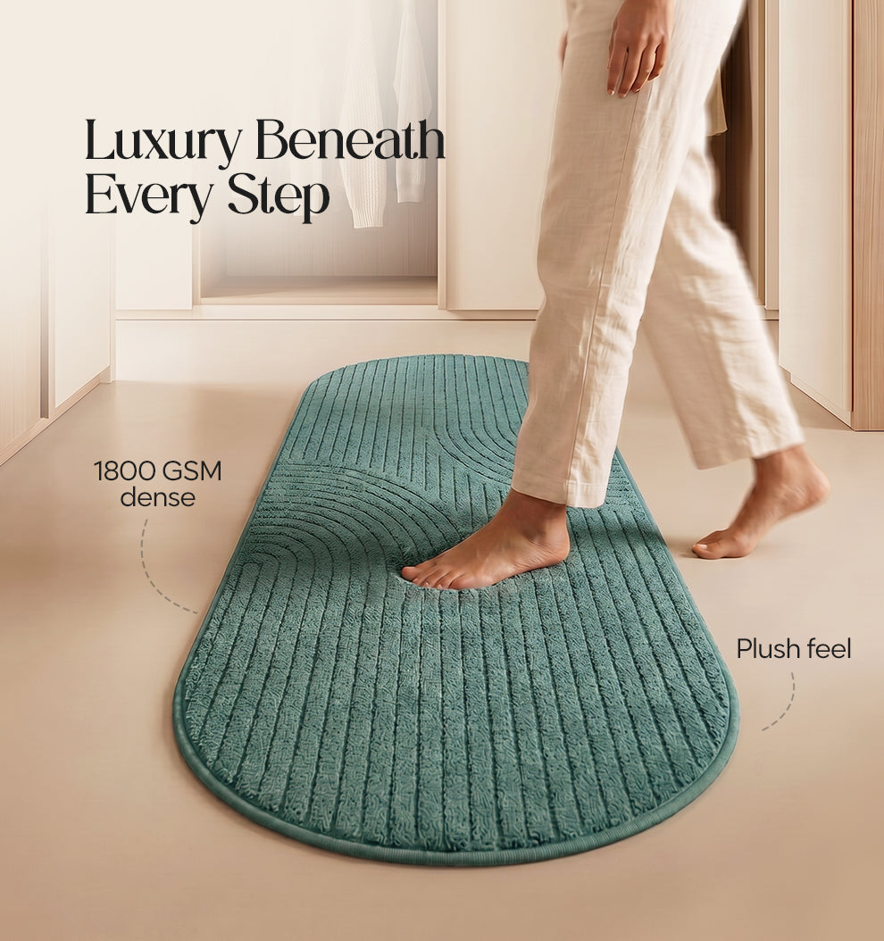 Paudha Pinstriped Luxe Comfort Multi-Area Runner - Blue Surf