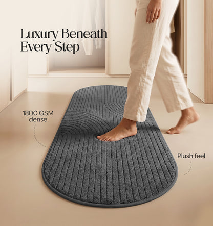 Paudha Pinstriped Luxe Comfort Multi-Area Runner - Carbon Slate