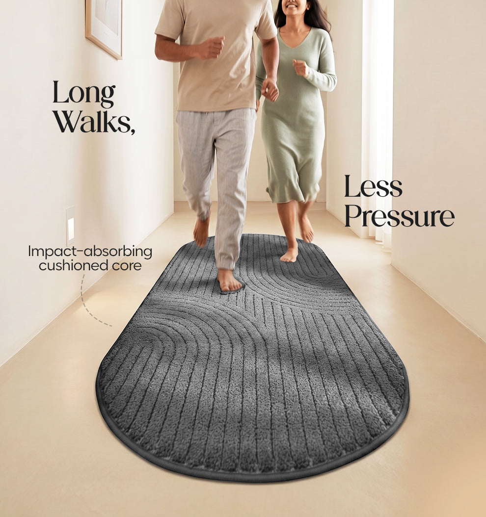 Paudha Pinstriped Luxe Comfort Multi-Area Runner - Carbon Slate