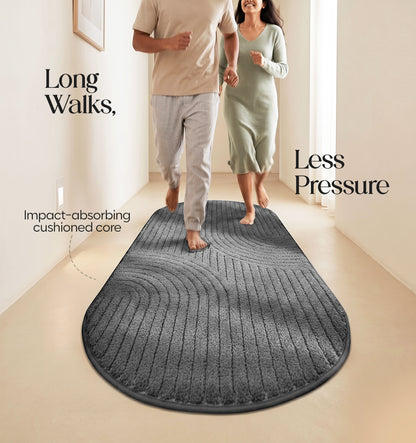 Paudha Pinstriped Luxe Comfort Multi-Area Runner - Carbon Slate