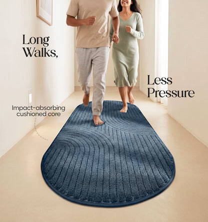 Paudha Pinstriped Luxe Comfort Multi-Area Runner - Mirage Blue