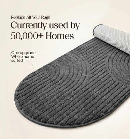 Paudha Pinstriped Luxe Comfort Multi-Area Runner - Carbon Slate