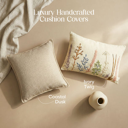 Luxury Sofa Makeover Sets | Knitted Sofa Throw & Paired Cushions - Twilight Slate - Set of 4