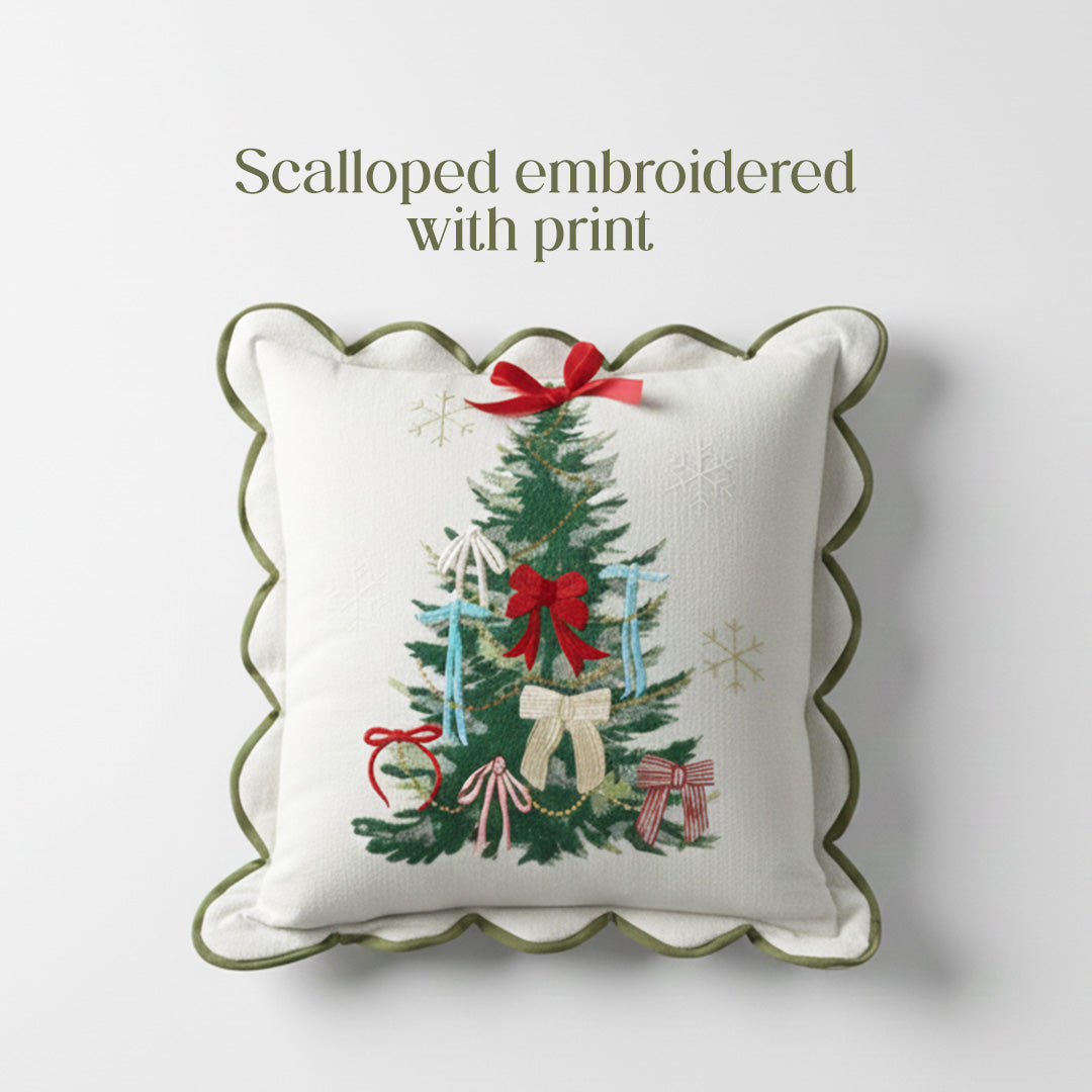 Paudha’s Handcrafted Cotton Filled Christmas Cushions – Festive Fir