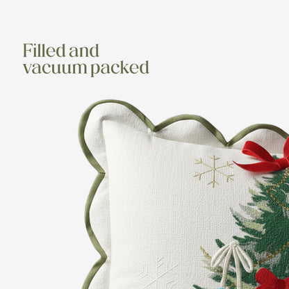 Paudha’s Handcrafted Cotton Filled Christmas Cushions – Festive Fir