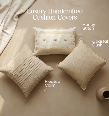 Luxury Sofa Makeover Set | Desert Sun Knitted Sofa Throw paired with Cushions - Set of 6