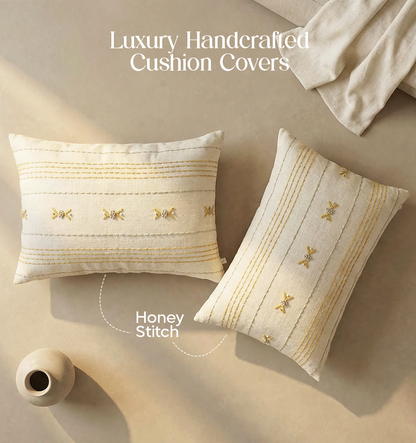 Luxury Sofa Makeover Set | Desert Sun Knitted Sofa Throw paired with Cushions - Set of 2