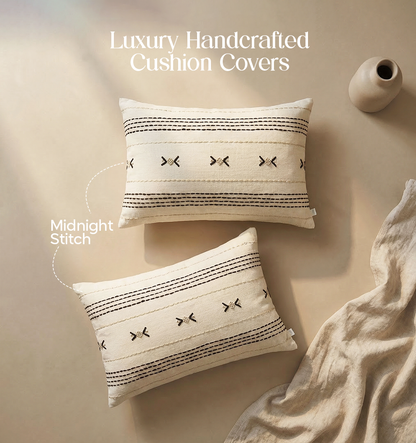 Luxury Sofa Makeover Set | Frosted Granite Knitted Sofa Throw paired with Cushions - Set of 2