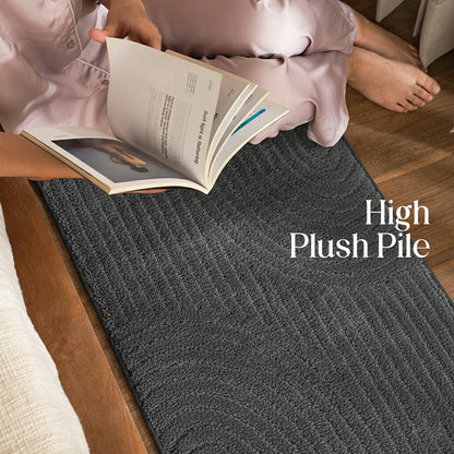 Paudha’s Timeless PinStripe Bedside Runner – Carbon Slate