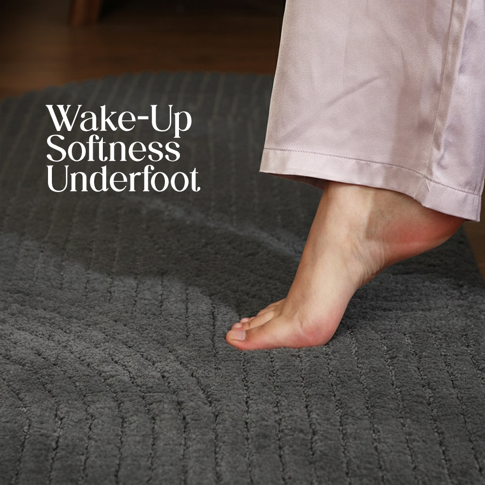 Paudha’s Timeless PinStripe Bedside Runner – Carbon Slate