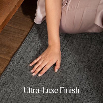 Paudha’s Timeless PinStripe Bedside Runner – Carbon Slate