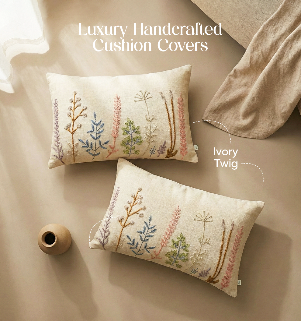 Luxury Sofa Makeover Set | Nude Meadow Knitted Sofa Throw paired with Cushions - Set of 2