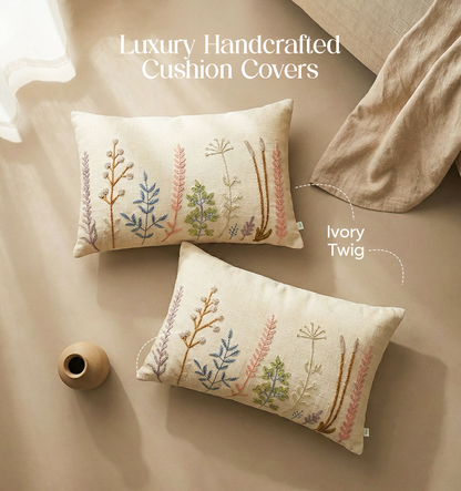 Luxury Sofa Makeover Set | Nude Meadow Knitted Sofa Throw paired with Cushions - Set of 2