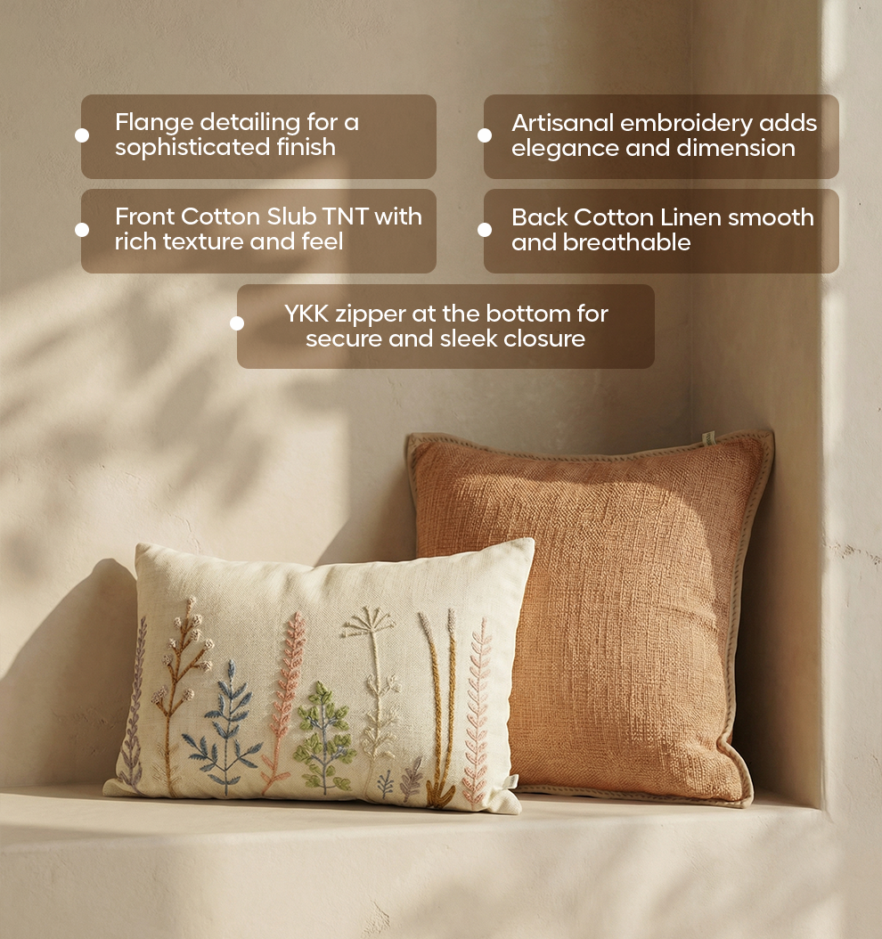 Luxury Sofa Makeover Set | Nude Meadow Knitted Sofa Throw paired with Cushions - Set of 4