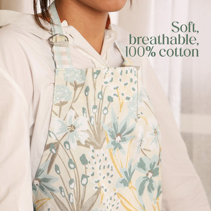Paudha’s Functional and Aesthetic Apron with Plaid - Fern Whisper