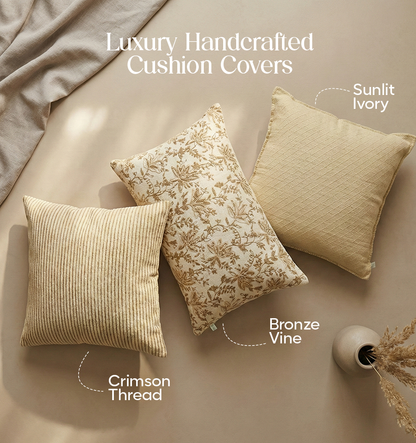 Luxury Sofa Makeover Set | Ivory Cloud Knitted Sofa Throw paired with Cushions - Set of 6